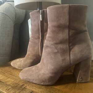 Sam Edelman Tan Suede Block Heel Boots